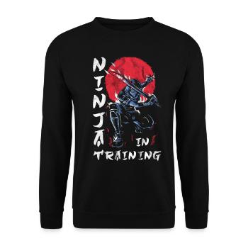 Ninja - Unisex Sweatshirt - black - Front - Alina (178cm) & Michal (187cm)