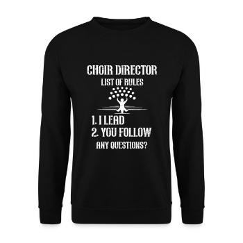 Ich Höre Stimme - Theatermusiker Chorleiter - Unisex Pullover - Schwarz - Vorne - Alina (178cm) & Michal (187cm)