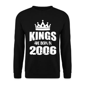 Kings are born in 2006 - Unisex Sweatshirt - black - Front - Alina (178cm) & Michal (187cm)