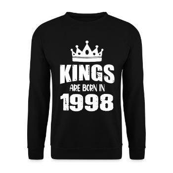 Kings are born in 1998 - Unisex Sweatshirt - black - Front - Alina (178cm) & Michal (187cm)
