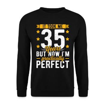 35th birthday 35 years old man woman 35th 35er - Unisex Sweatshirt - black - Front - Alina (178cm) & Michal (187cm)
