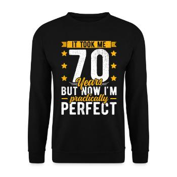 70th birthday 70 years old man woman 70th 70s - Unisex Sweatshirt - black - Front - Alina (178cm) & Michal (187cm)