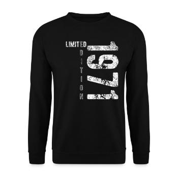 Édition limitée 1971 Anniversaire Naissance 1971 - Sweat-shirt Unisexe - noir - Devant - Alina (178cm) & Michal (187cm)