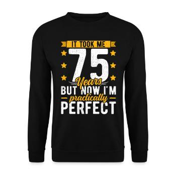 75ème anniversaire 75 ans homme femme 75ème 75er - Sweat-shirt Unisexe - noir - Devant - Alina (178cm) & Michal (187cm)