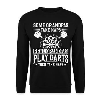 Darts Board Granddad Grandfather - Unisex Sweatshirt - black - Front - Alina (178cm) & Michal (187cm)