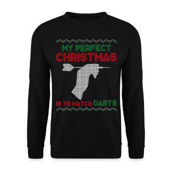 Darts Christmas Vintage My Perfect - Unisex Sweatshirt - black - Front - Alina (178cm) & Michal (187cm)