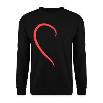 Demi-cœur rouge - Sweat-shirt Unisexe - noir - Devant - Alina (178cm) & Michal (187cm)