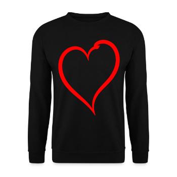Cœur rouge simple - Sweat-shirt Unisexe - noir - Devant - Alina (178cm) & Michal (187cm)