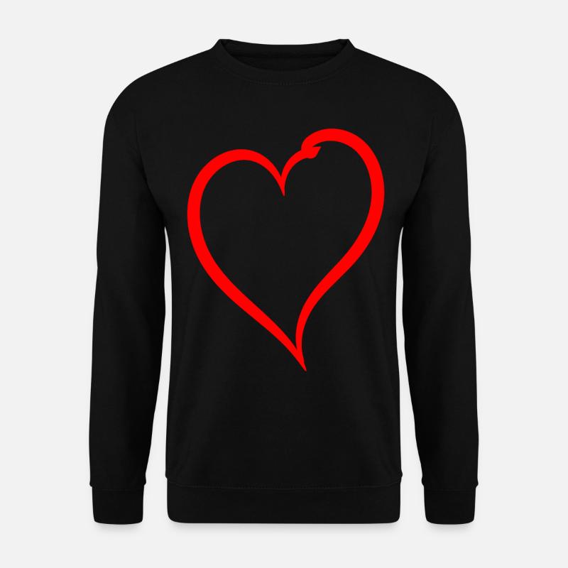 Einfaches Rotes Herz - Unisex Pullover - Schwarz
