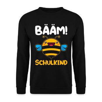 Biene Schulbeginn Schulanfänger Schulkind - Unisex Pullover - Schwarz - Vorne - Alina (178cm) & Michal (187cm)