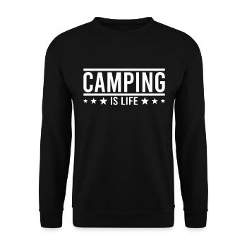 Camping Camping Saying - Unisex Sweatshirt - black - Front - Alina (178cm) & Michal (187cm)
