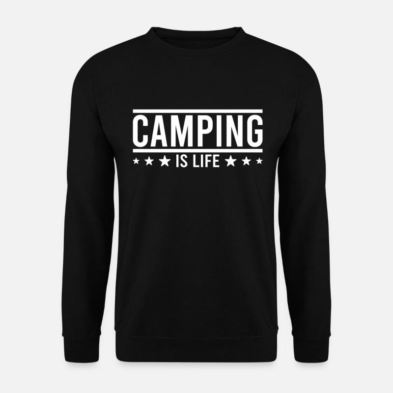 Camping Campen Spruch - Unisex Pullover - Schwarz
