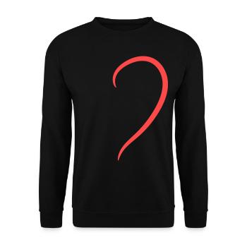 Demi-cœur rouge - Sweat-shirt Unisexe - noir - Devant - Alina (178cm) & Michal (187cm)