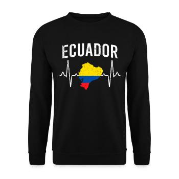 Ecuador Heartbeat - Unisex Sweatshirt - black - Front - Alina (178cm) & Michal (187cm)
