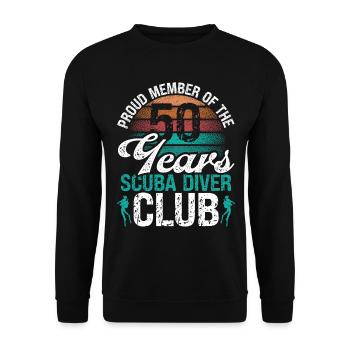50 ans Scuba Diver Club Plongée 50e anniversaire - Sweat-shirt Unisexe - noir - Devant - Alina (178cm) & Michal (187cm)