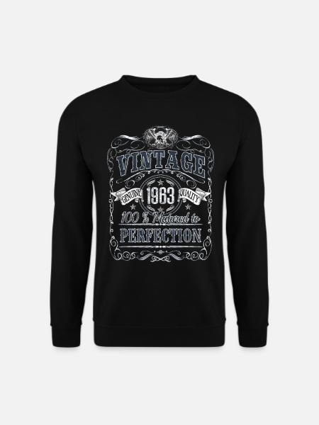 Vintage 1963 Geburtstag Geburtsjahr 1963 Geschenk - Unisex Pullover - Schwarz