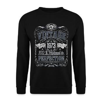 Millésime 1973 Anniversaire Année de naissance 1973 Cadeau - Sweat-shirt Unisexe - noir - Devant - Alina (178cm) & Michal (187cm)