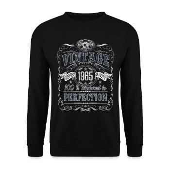 Vintage 1965 Birthday Year of birth 1965 Gift - Unisex Sweatshirt - black - Front - Alina (178cm) & Michal (187cm)