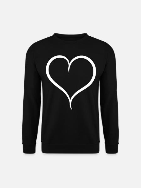 Simple White Heart - Unisex Sweatshirt - black