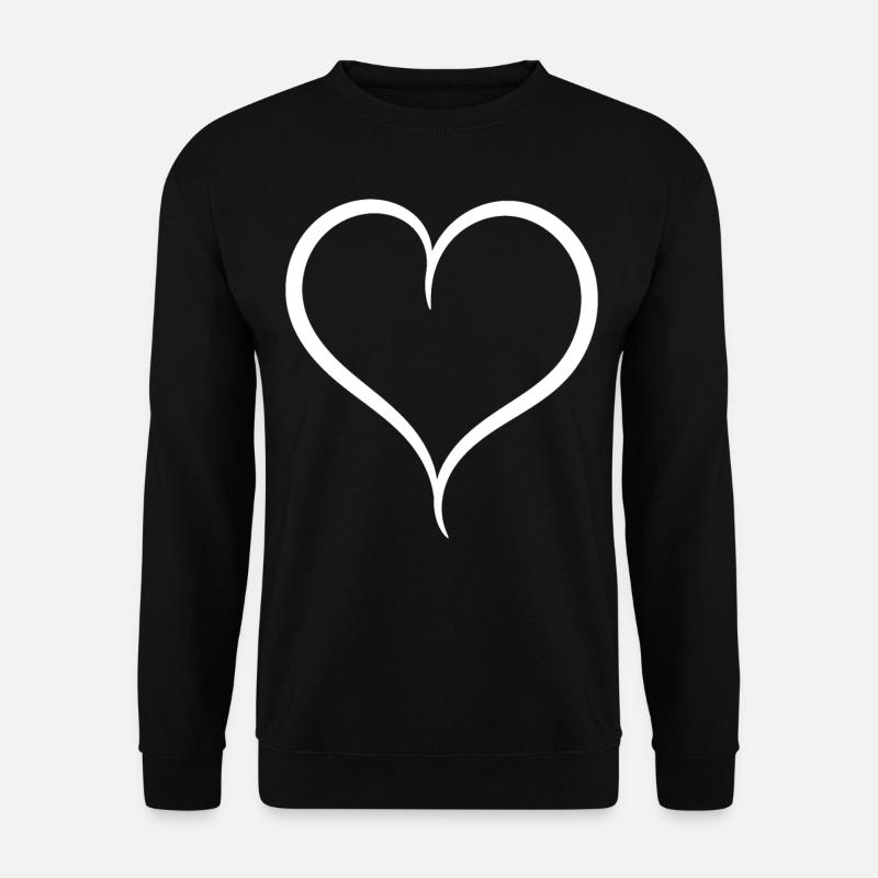 Einfaches Weisses Herz - Unisex Pullover - Schwarz