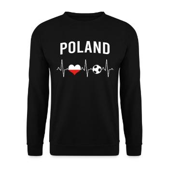 Pologne Football Heartbeat - Sweat-shirt Unisexe - noir - Devant - Alina (178cm) & Michal (187cm)