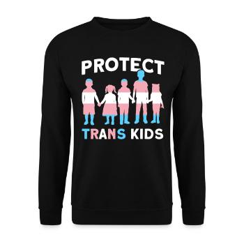 Schützen LGBT Pride Month Trans CSD - Unisex Pullover - Schwarz - Vorne - Alina (178cm) & Michal (187cm)