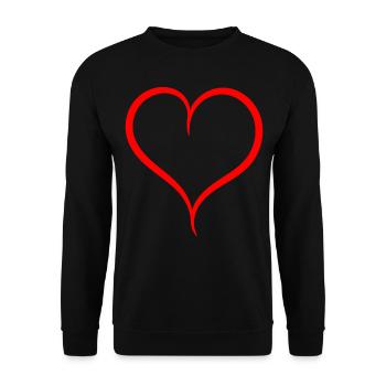 Cœur rouge simple - Sweat-shirt Unisexe - noir - Devant - Alina (178cm) & Michal (187cm)