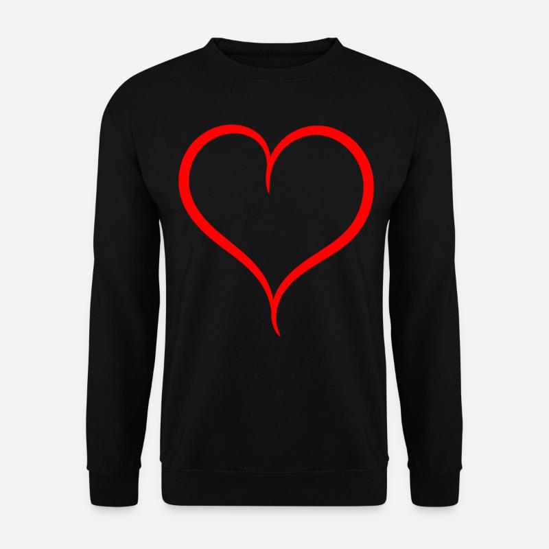 Einfaches Rotes Herz - Unisex Pullover - Schwarz