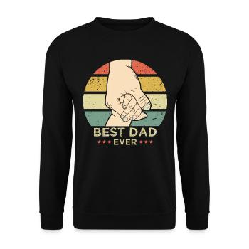BEST DAD BESTER PAPA Vater Vatertag - Unisex Pullover - Schwarz - Vorne - Alina (178cm) & Michal (187cm)