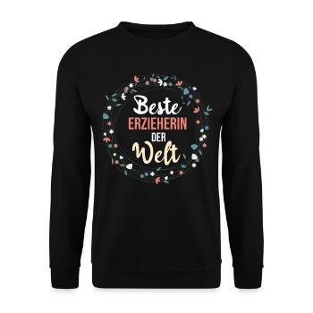 Kindergärtnerin Erzieherin - Unisex Pullover - Schwarz - Vorne - Alina (178cm) & Michal (187cm)