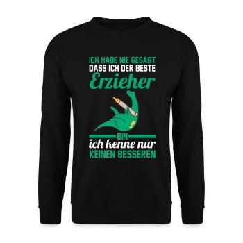Kindergärtner Erzieher - Unisex Pullover - Schwarz - Vorne - Alina (178cm) & Michal (187cm)