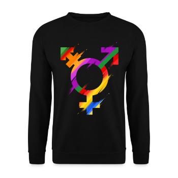 Symbole transgenre arc-en-ciel coloré Fierté LGBTQ - Sweat-shirt Unisexe - noir - Devant - Alina (178cm) & Michal (187cm)