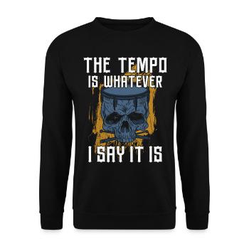 Drummer Drum Set Vintage The Tempo - Unisex Sweatshirt - black - Front - Alina (178cm) & Michal (187cm)