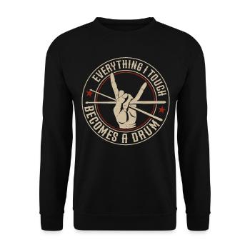 Drummer Drum Set Vintage Drum - Unisex Sweatshirt - black - Front - Alina (178cm) & Michal (187cm)