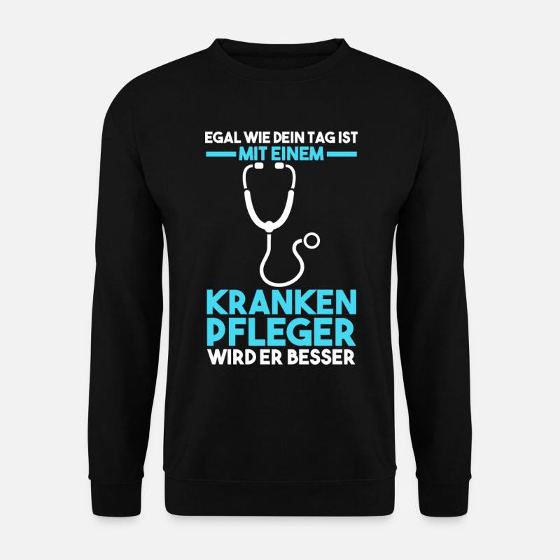 Krankenpflege Pflegekraft Krankenpfleger - Unisex Pullover - Schwarz