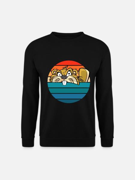 Biber Nagetier für Tierliebhaber - Unisex Pullover - Schwarz