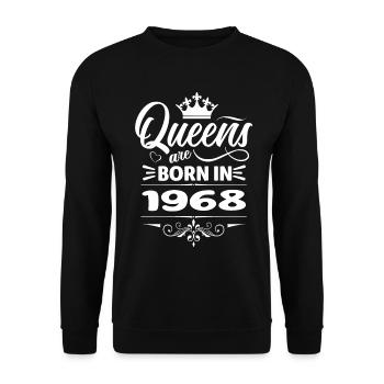 Queens Are Born In 1968 - Unisex Sweatshirt - black - Front - Alina (178cm) & Michal (187cm)