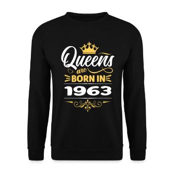 Queens Are Born In 1963 - Unisex Sweatshirt - black - Front - Alina (178cm) & Michal (187cm)