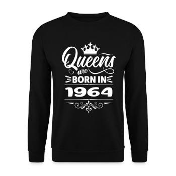 Queens Are Born In 1964 - Unisex Sweatshirt - black - Front - Alina (178cm) & Michal (187cm)