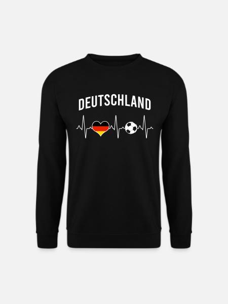 Germany Football Heartbeat - Unisex Sweatshirt - black