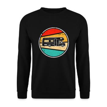 Camping-car Rétro - Sweat-shirt Unisexe - noir - Devant - Alina (178cm) & Michal (187cm)
