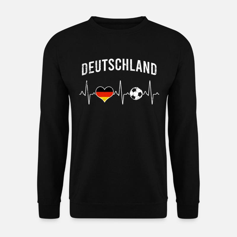 Deutschland Fußball Herzschlag - Unisex Pullover - Schwarz