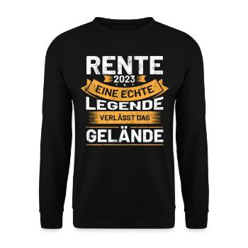 Rentner Rente 2023 | Rentner Sprüche - Unisex Pullover - Schwarz - Vorne - Alina (178cm) & Michal (187cm)