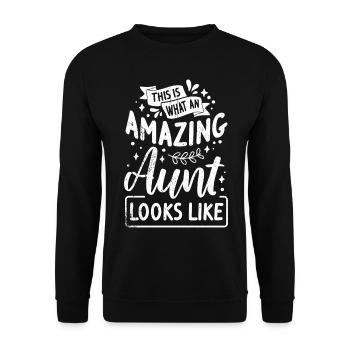 Aunt Aunt Nephew Niece - Unisex Sweatshirt - black - Front - Alina (178cm) & Michal (187cm)