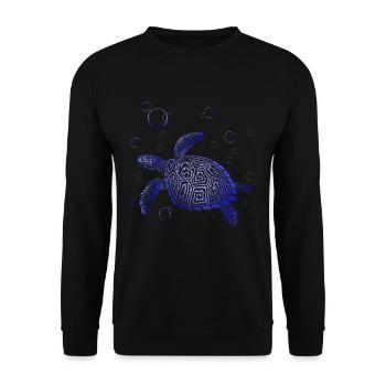 Turtle Relaxed Chill Sea Ocean Beach - Unisex Sweatshirt - black - Front - Alina (178cm) & Michal (187cm)