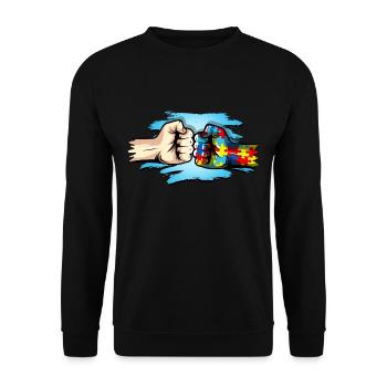 Autisme Cadeau Autiste Asperger TDAH Autisme - Sweat-shirt Unisexe - noir - Devant - Alina (178cm) & Michal (187cm)