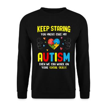 Autismus - Unisex Pullover - Schwarz - Vorne - Alina (178cm) & Michal (187cm)