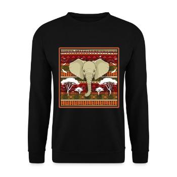 Elephant - Unisex Sweatshirt - black - Front - Alina (178cm) & Michal (187cm)