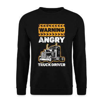 Warning angry truck drivers trailer truck drivers - Unisex Sweatshirt - black - Front - Alina (178cm) & Michal (187cm)