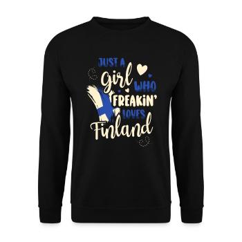 Finnland Tshirt Finland Skandinavien - Unisex Pullover - Schwarz - Vorne - Alina (178cm) & Michal (187cm)
